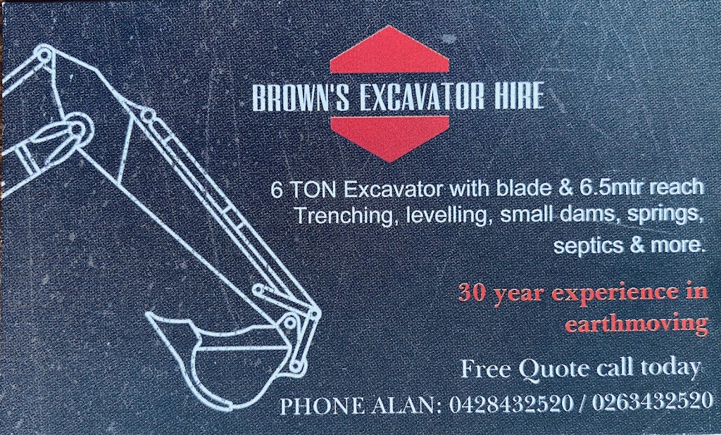 BROWNS EXCAVATOR HIRE | East St, Grenfell NSW 2810, Australia | Phone: (02) 6343 2520