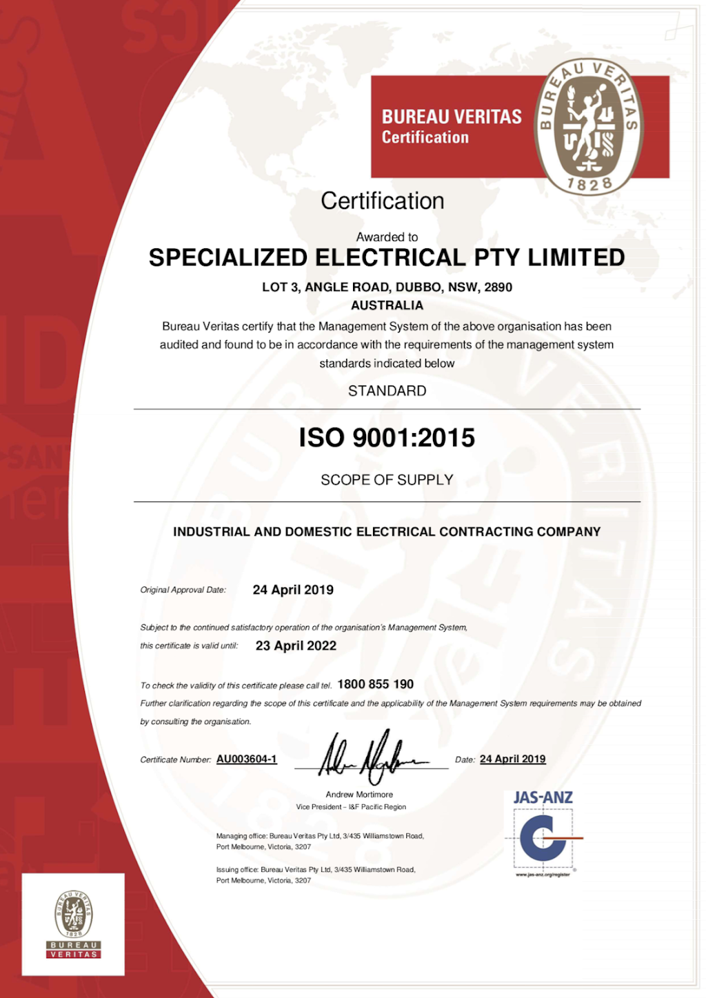 Specialized Electrical Pty Ltd | electrician | Lot 3 Angle Estate 7r Angle Road, Dubbo NSW 2830, Australia | 0268855351 OR +61 2 6885 5351