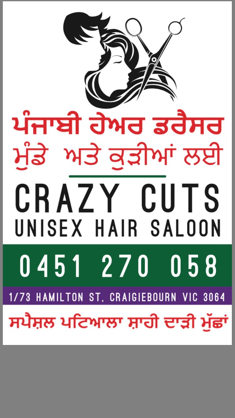 Crazy CUTS | hair care | 1/73 Hamilton St, Craigieburn VIC 3064, Australia | 0451270058 OR +61 451 270 058
