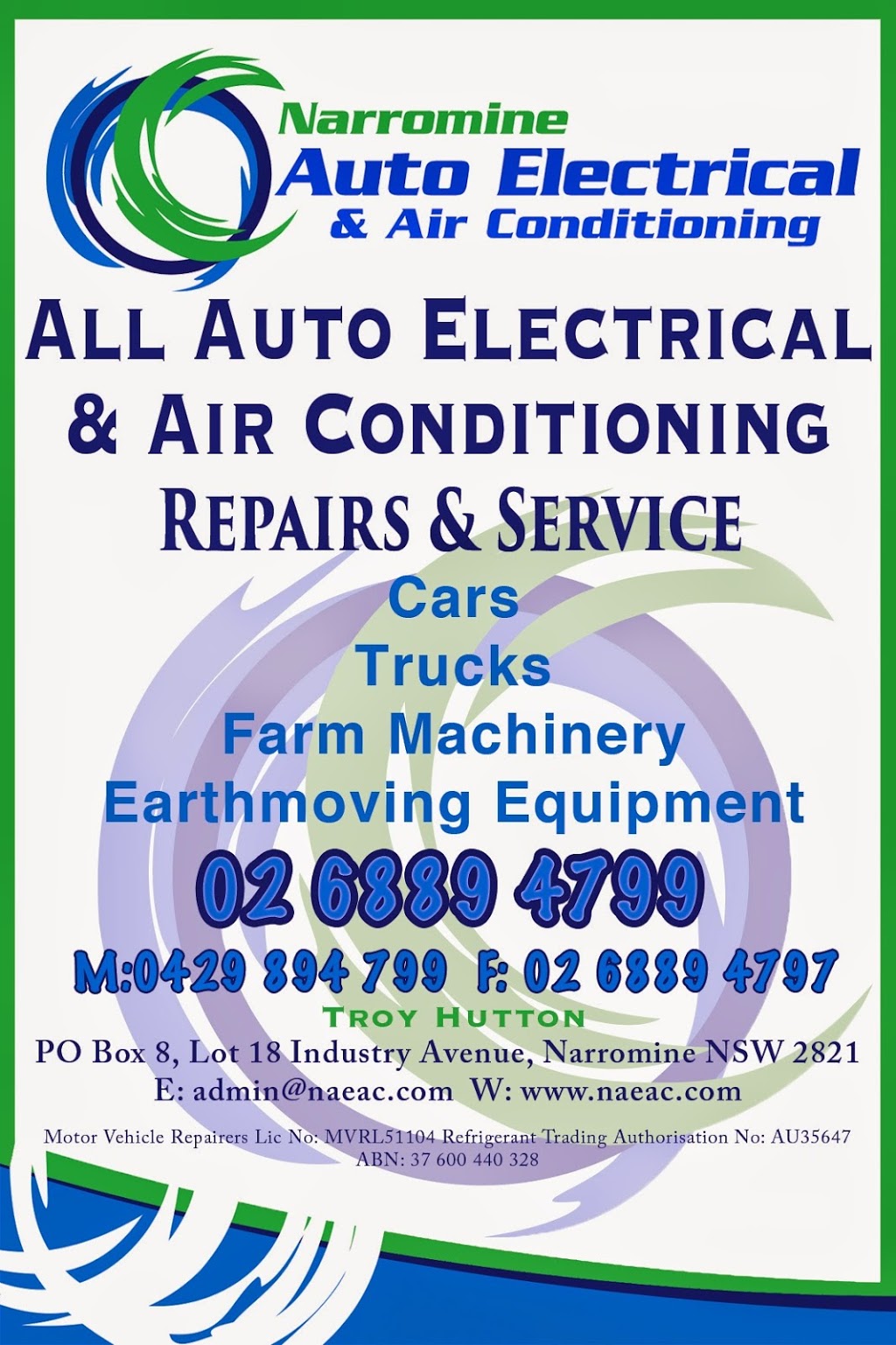 Narromine Auto Electrical | car repair | 18 Industry Ave, Narromine NSW 2821, Australia | 0268894799 OR +61 2 6889 4799