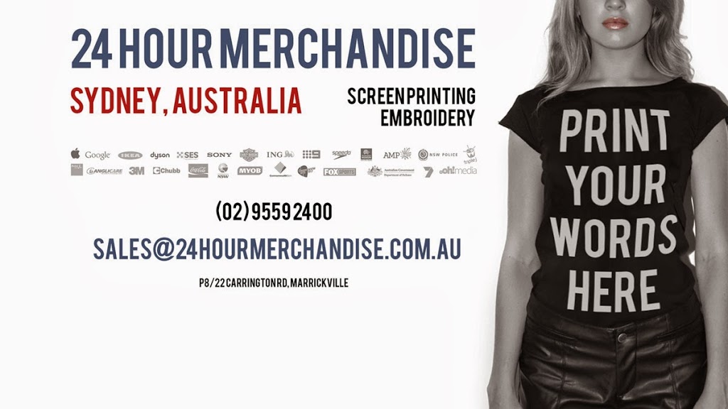 24 Hour Merchandise | clothing store | p8/22 Carrington Rd, Marrickville NSW 2204, Australia | 0295592400 OR +61 2 9559 2400