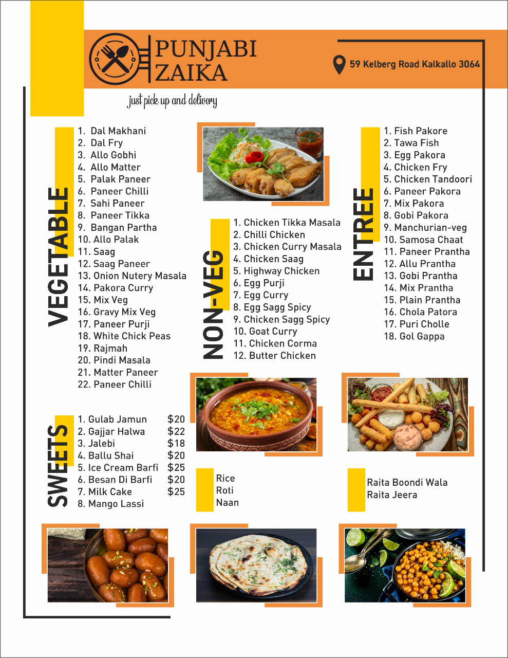 Punjabi zaika Tiffin service | meal takeaway | 59 Kelberg Rd, Kalkallo VIC 3064, Australia | 0424048615 OR +61 424 048 615