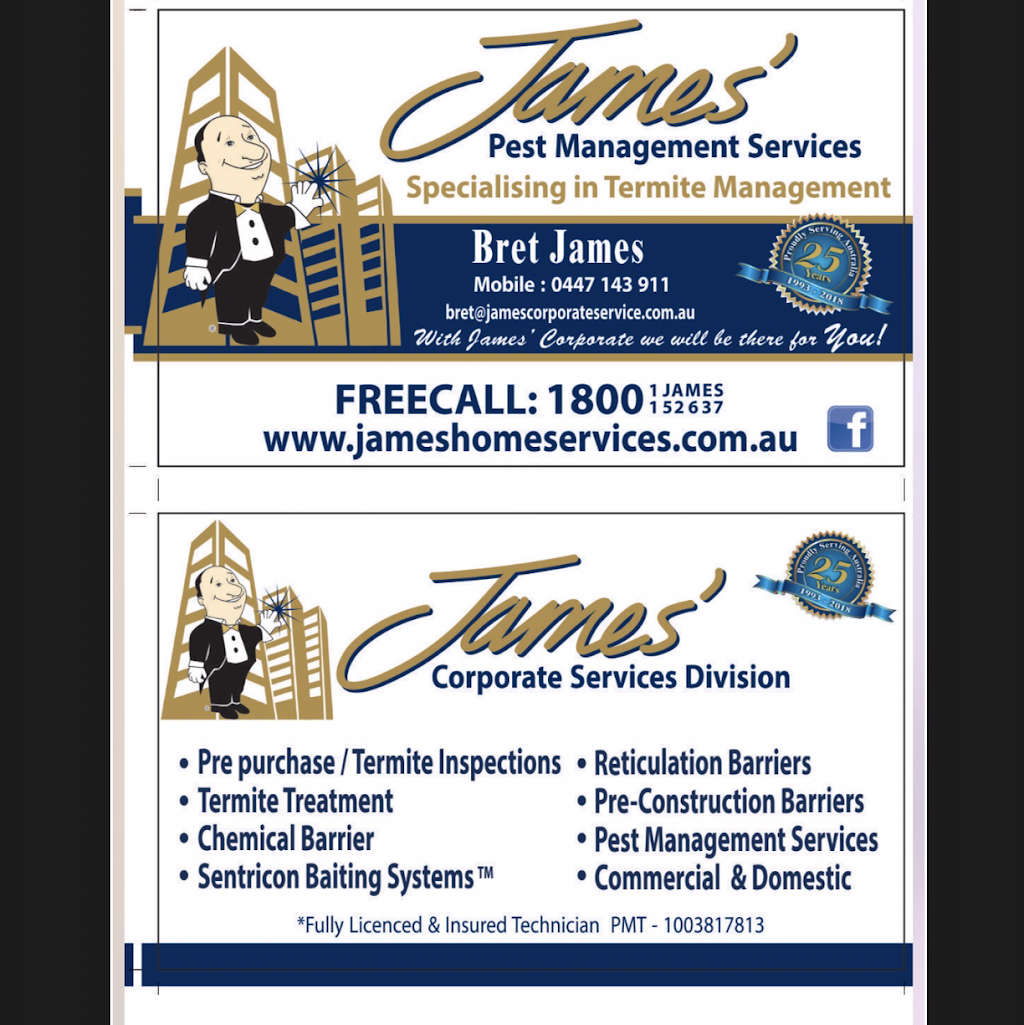 James Pest & Termite Management Solutions | home goods store | 19 Burkell Ct, Bray Park QLD 4500, Australia | 1800152637 OR +61 1800 152 637