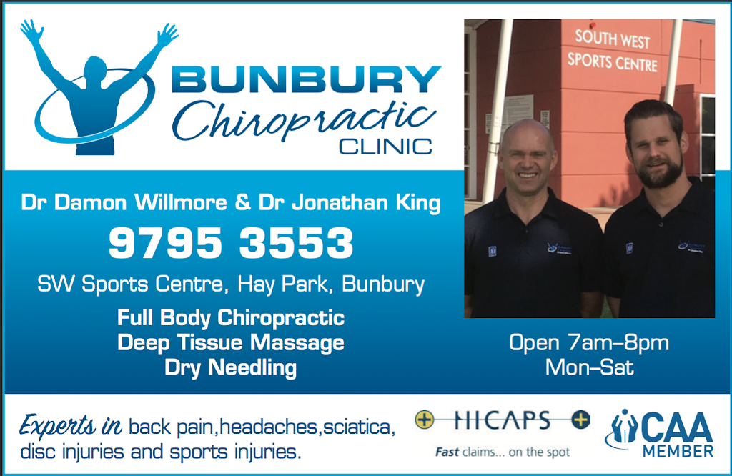 Bunbury Chiropractic Clinic - Dr Damon Willmore | health | 1 Rotary Avenue, Withers WA 6230, Australia | 0897953553 OR +61 8 9795 3553
