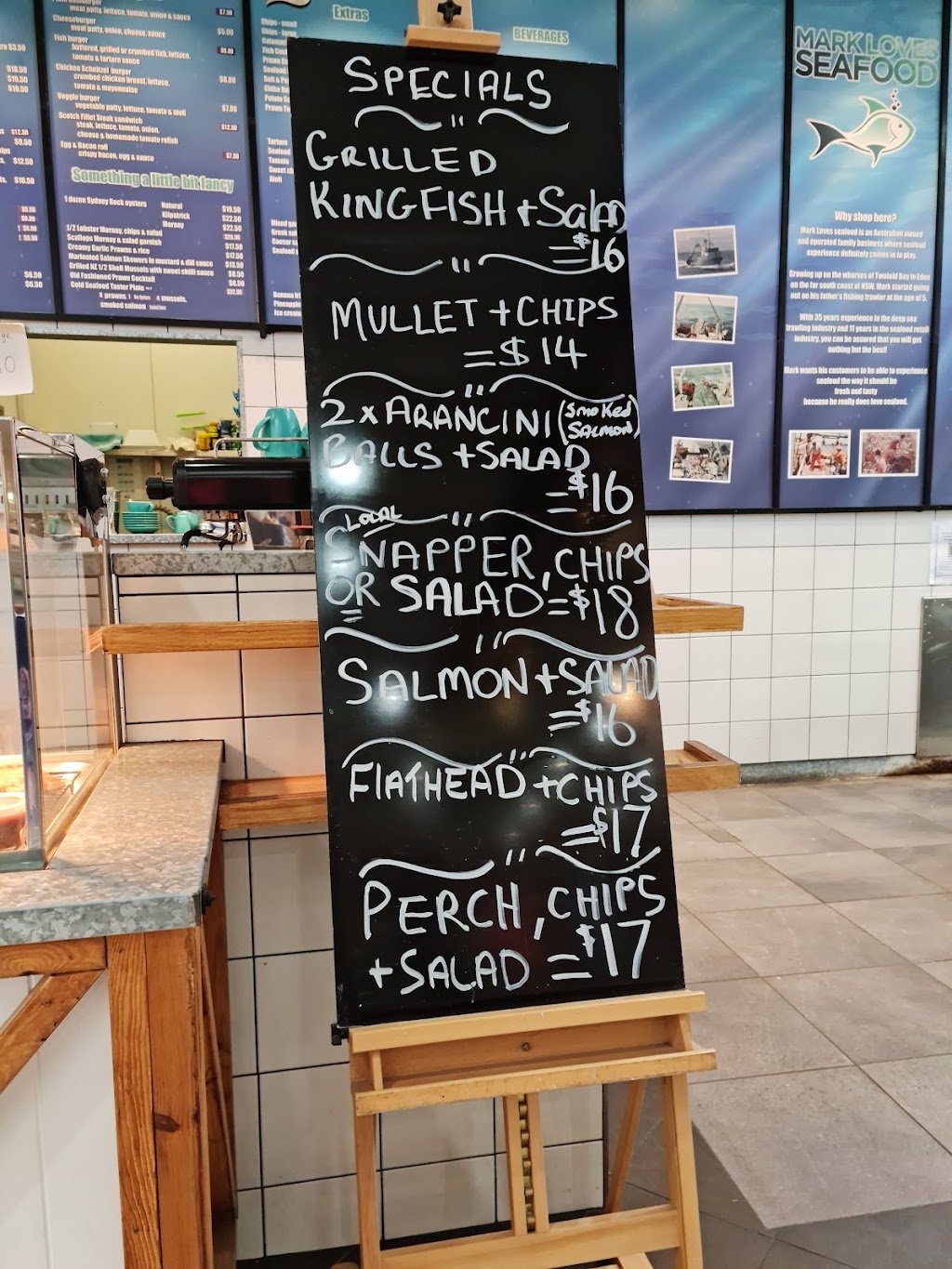 Mark Loves Seafood | Near ALDI And Escalators, Westfield, 50 Wyong Rd, Tuggerah NSW 2259, Australia | Phone: (02) 4330 5009