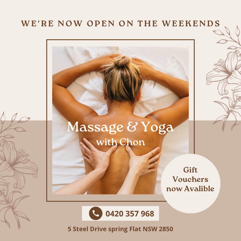 Massage & Yoga with Chon | 5 Steel Dr, Spring Flat NSW 2850, Australia | Phone: 0420 357 968