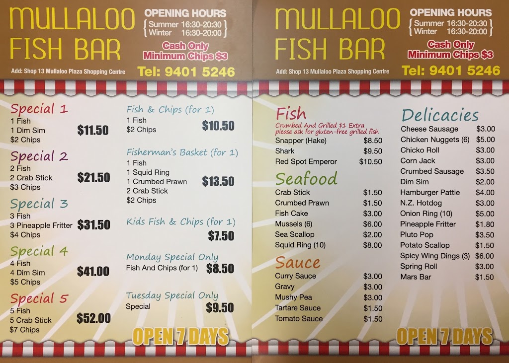 Mullaloo Fish Bar (Fish and Chips) | restaurant | 13/11 Koorana Rd, Mullaloo WA 6027, Australia | 0894015246 OR +61 8 9401 5246