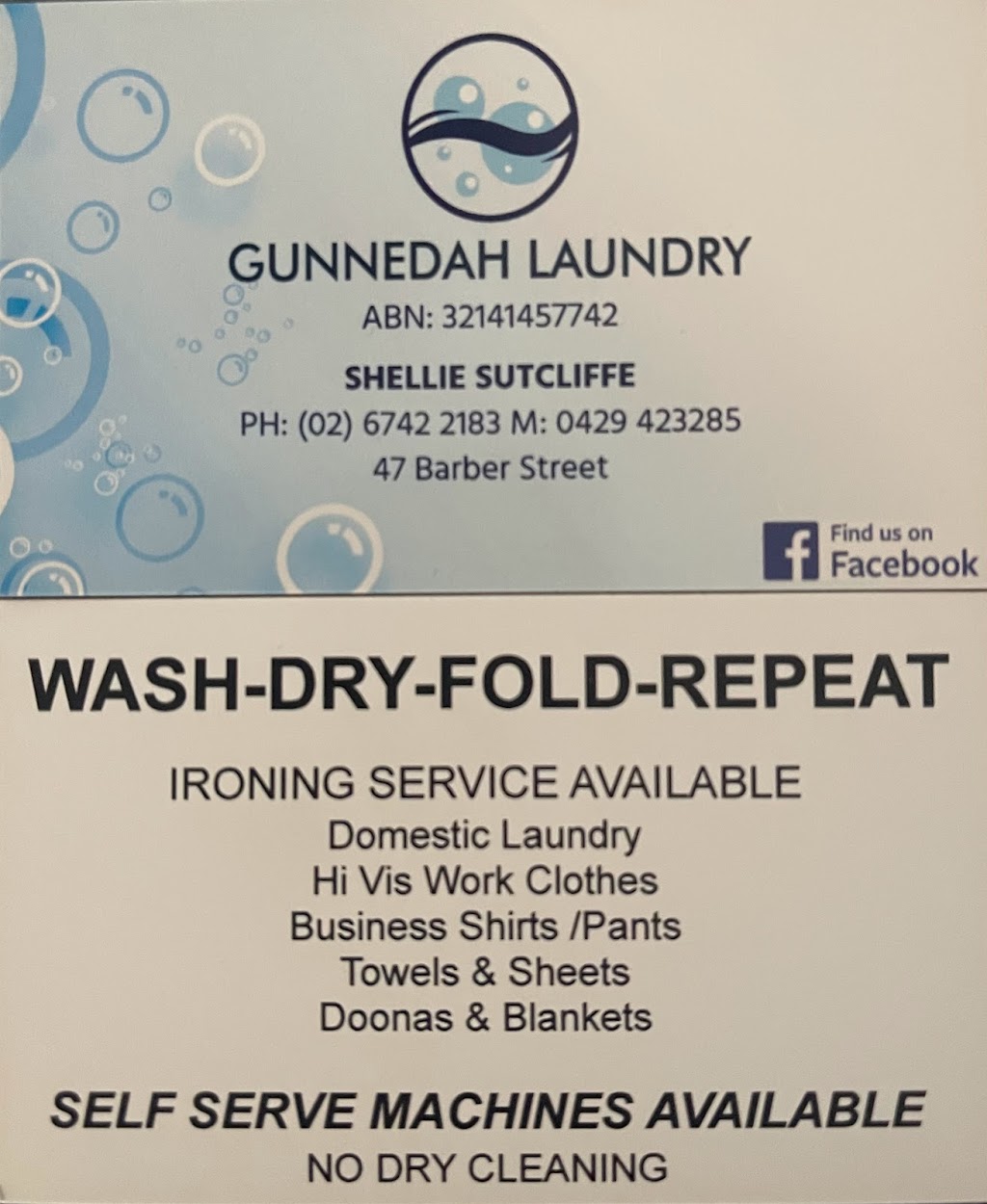 Gunnedah Laundry | laundry | 47 Barber St, Gunnedah NSW 2380, Australia | 0429423285 OR +61 429 423 285