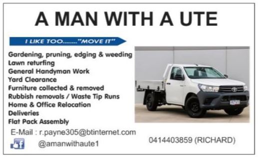 A Man With A Ute | 1/163 Wyndarra Way, Koonawarra NSW 2530, Australia | Phone: 0414 403 859