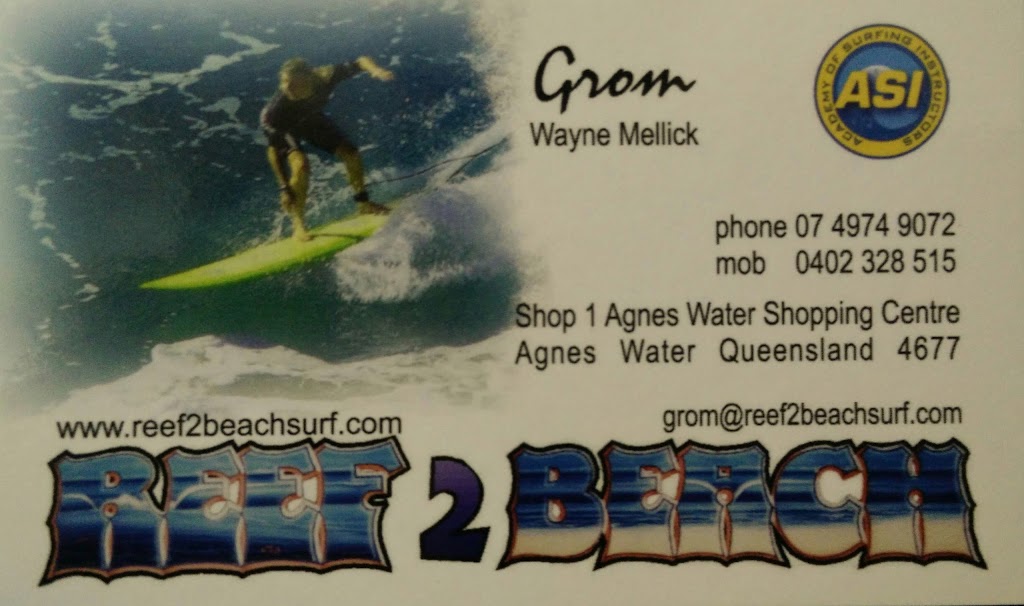 Reef 2 Beach Surf Shop | store | 1/LOT 1-10 Round Hill Rd, Agnes Water QLD 4677, Australia | 0749749072 OR +61 7 4974 9072