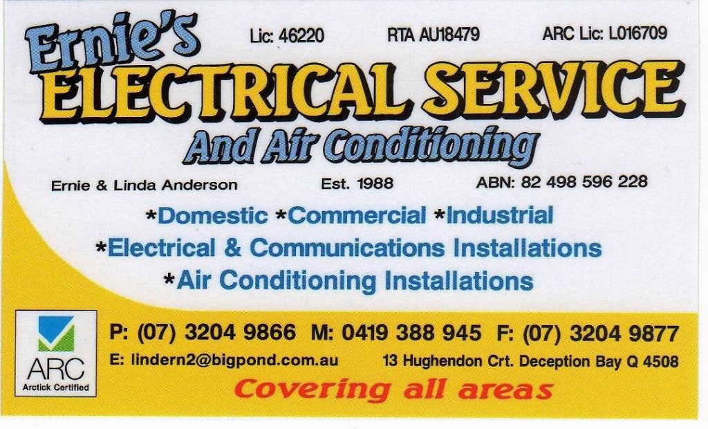 Ernies Electrical Service | electrician | 13 Hughendon Ct, Deception Bay QLD 4508, Australia | 0419388945 OR +61 419 388 945