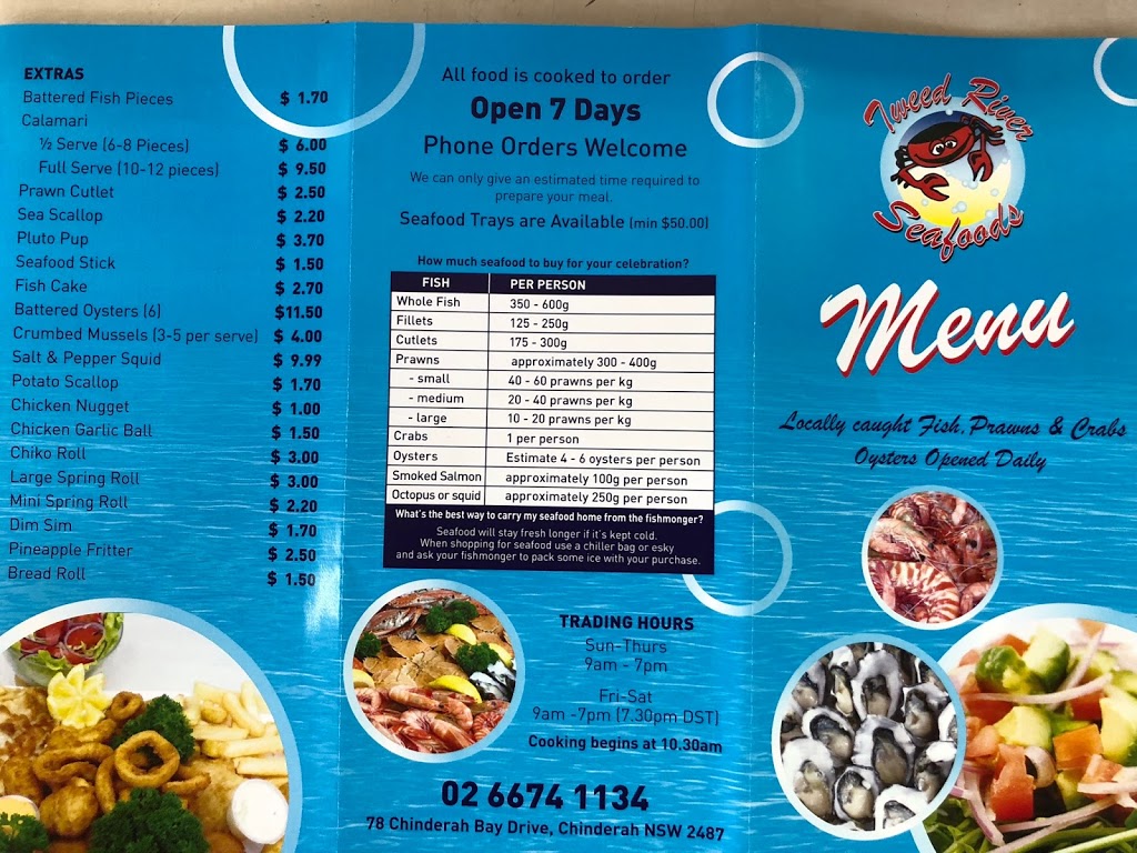 Tweed River Seafoods | restaurant | 78 Chinderah Bay Dr, Chinderah NSW 2487, Australia | 0266741134 OR +61 2 6674 1134