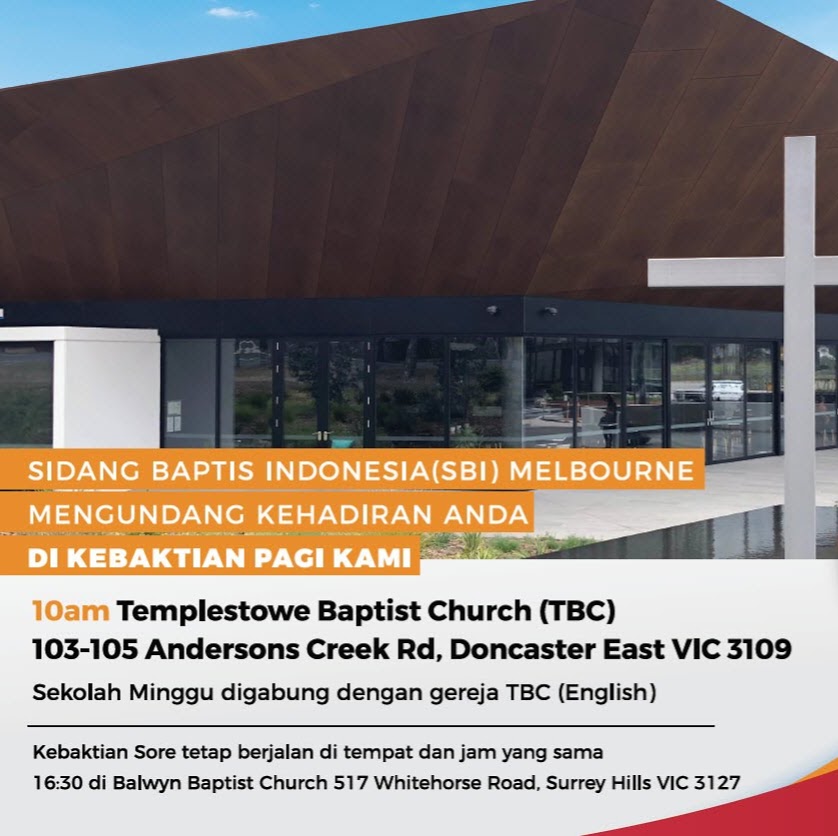 Sidang Baptis Indonesia | church | 103-105 Andersons Creek Rd, Doncaster East VIC 3109, Australia | 0411861989 OR +61 411 861 989