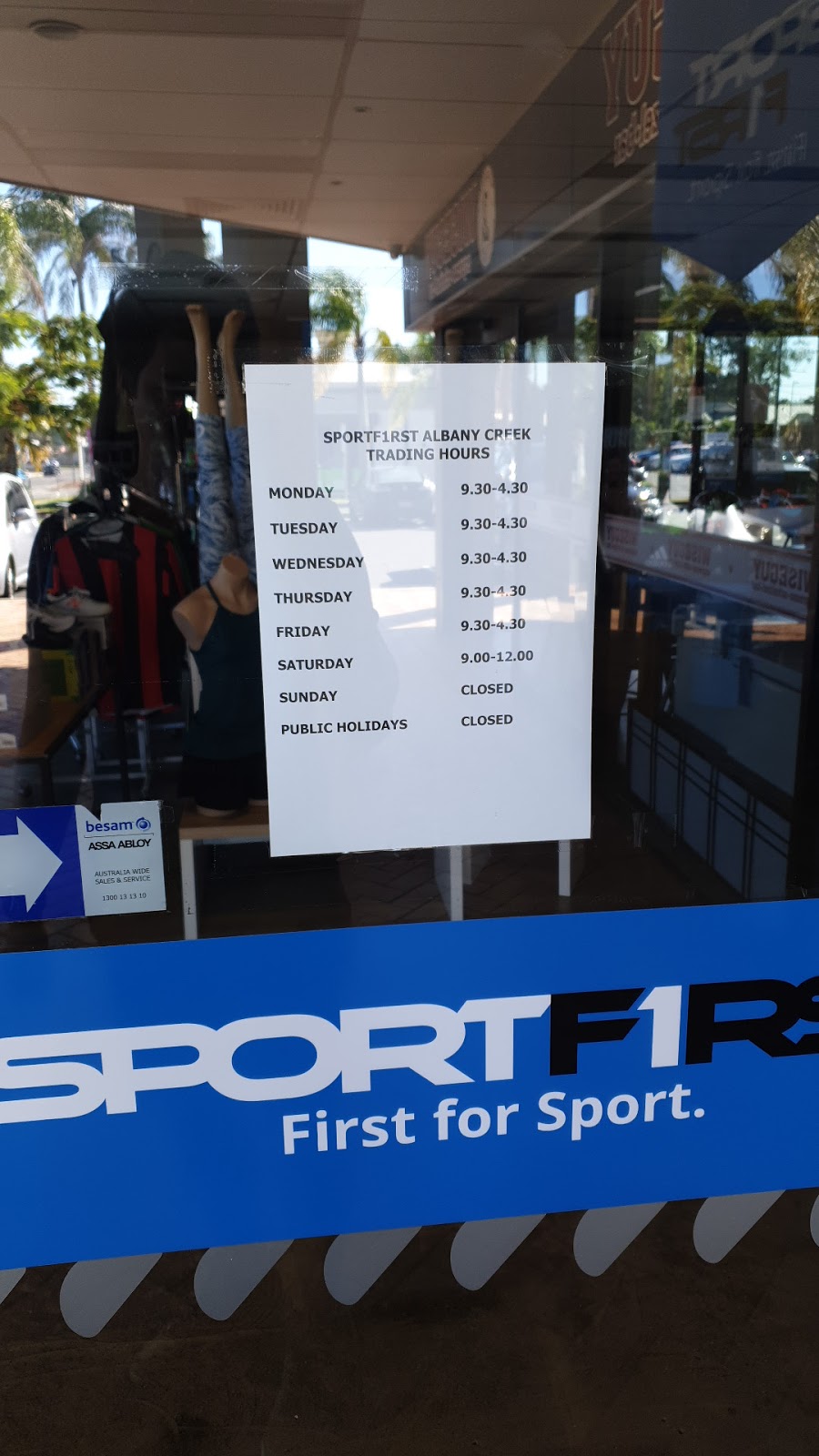 SPORTFIRST Albany Creek (720 Albany Creek Rd) Opening Hours