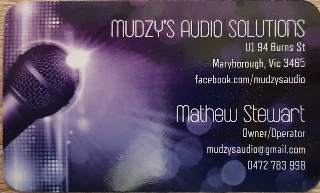 Mudzys Audio Solutions | electronics store | 94 Burns St, Maryborough VIC 3465, Australia | 0472783998 OR +61 472 783 998