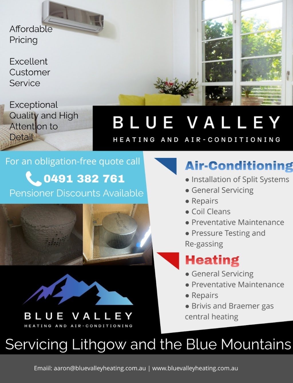Blue Valley Heating and Air-Conditioning | 29 Hill St, Lithgow NSW 2790, Australia | Phone: 0491 382 761