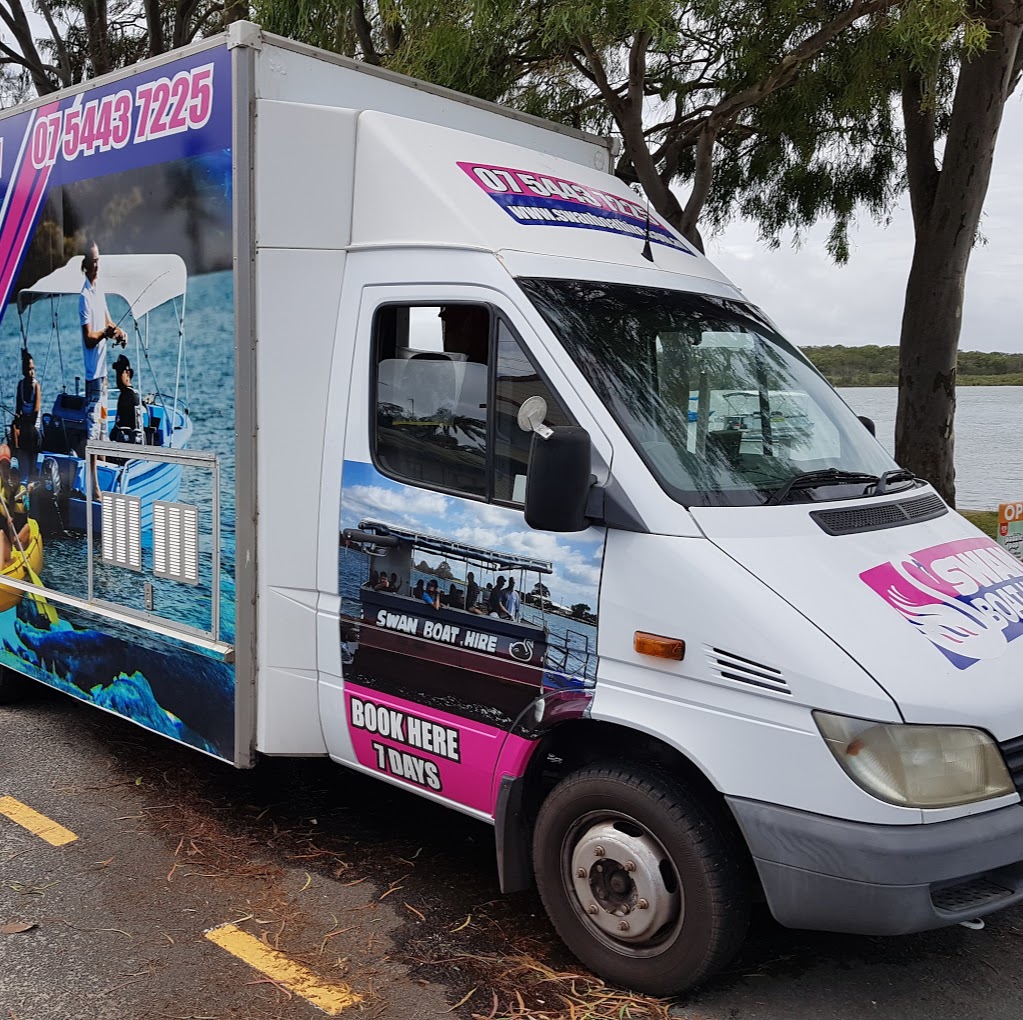 Swan Boat Hire | store | Hire Truck parked beside the picnic/bbq table, 70 Bradman Ave, Maroochydore QLD 4558, Australia | 0754437225 OR +61 7 5443 7225