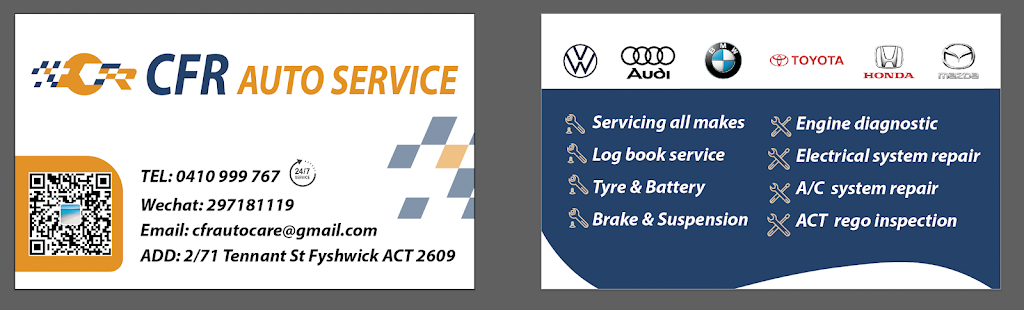 CFR Auto Service | Unit 2/71 Tennant St, Fyshwick ACT 2609, Australia | Phone: (02) 6101 2662