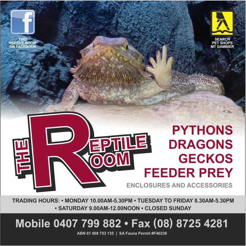 The Reptile Room | 17 Suttontown Rd, Mount Gambier SA 5290, Australia | Phone: 0407 799 882