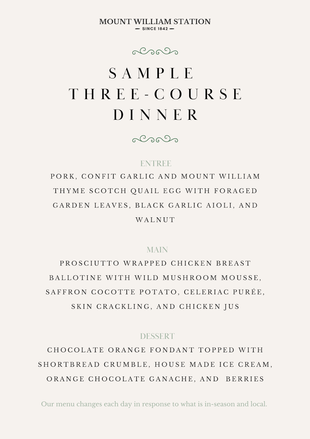 Dining Experience at Mount William Station | 118 Mount William Estate Rd, Willaura VIC 3379, Australia | Phone: 0497 614 092