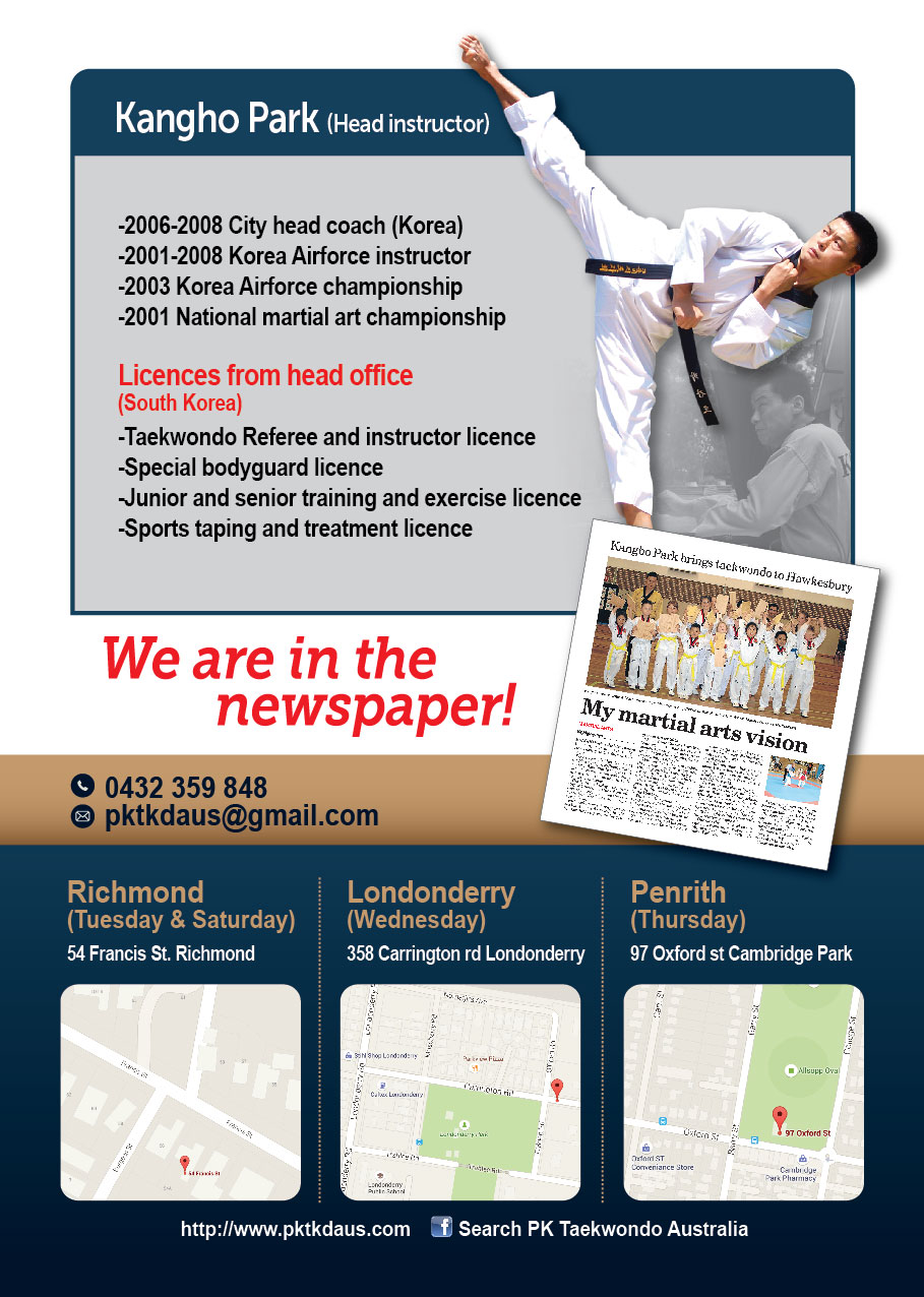 PK Taekwondo Richmond | health | 54 Francis St, Richmond NSW 2753, Australia | 0432359848 OR +61 432 359 848