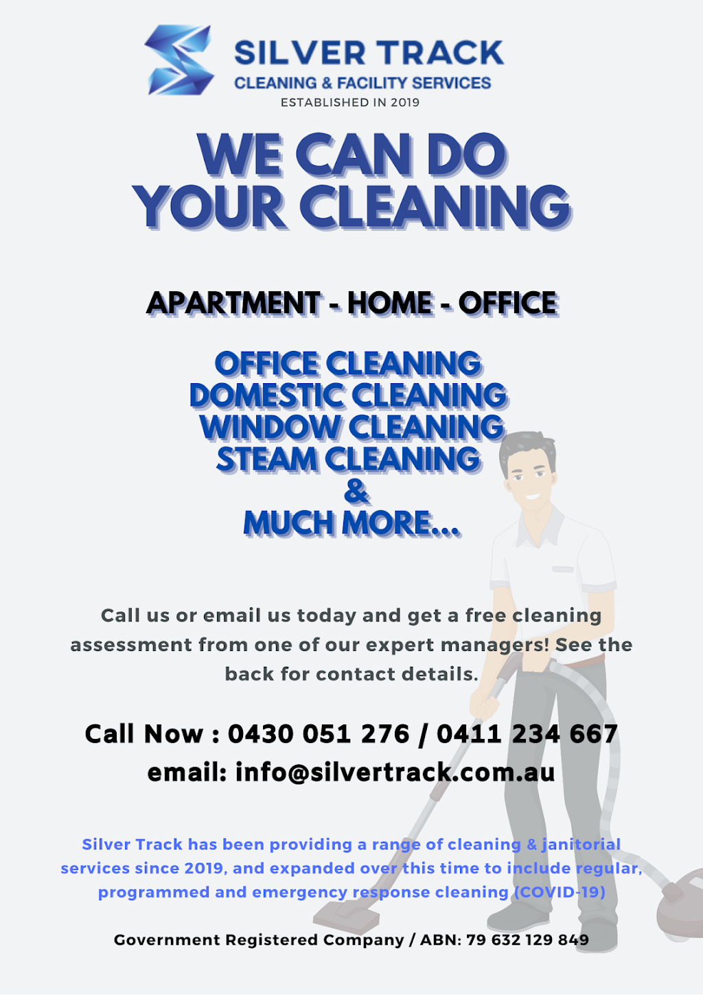 SILVER TRACK CLEANING & FACILITY SERVICES | 10a Sommerville Ave, Mernda VIC 3754, Australia | Phone: 0430 051 276