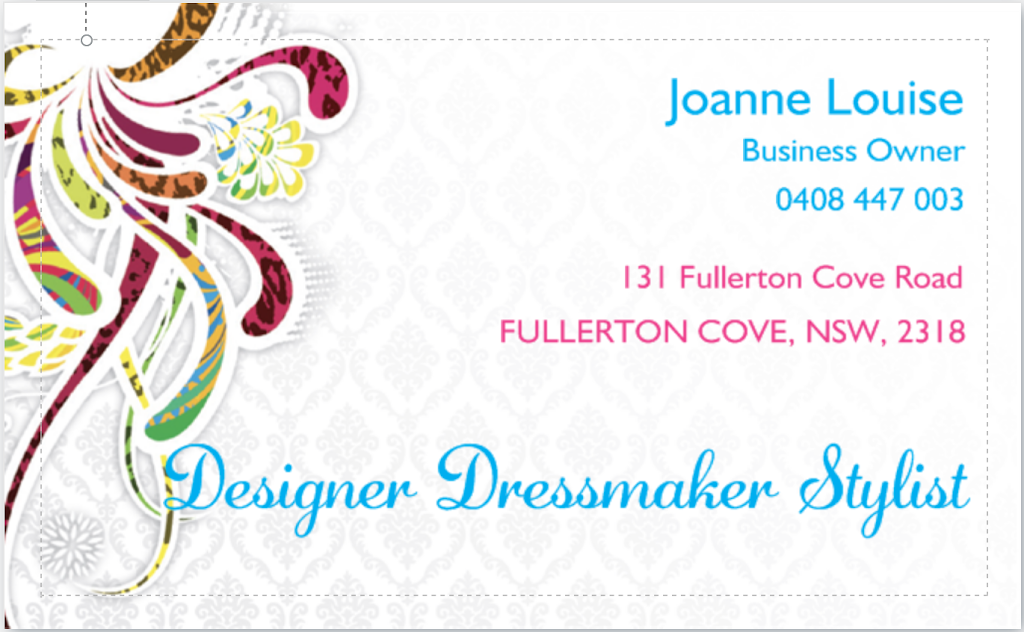 Designer, Dressmaker & Stylist | 131 Fullerton Cove Rd, Fullerton Cove NSW 2318, Australia | Phone: 0408 447 003