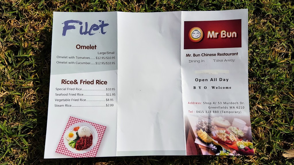 Mr Bun | restaurant | 53 Murdoch Dr, Greenfields WA 6210, Australia | 0415328880 OR +61 415 328 880