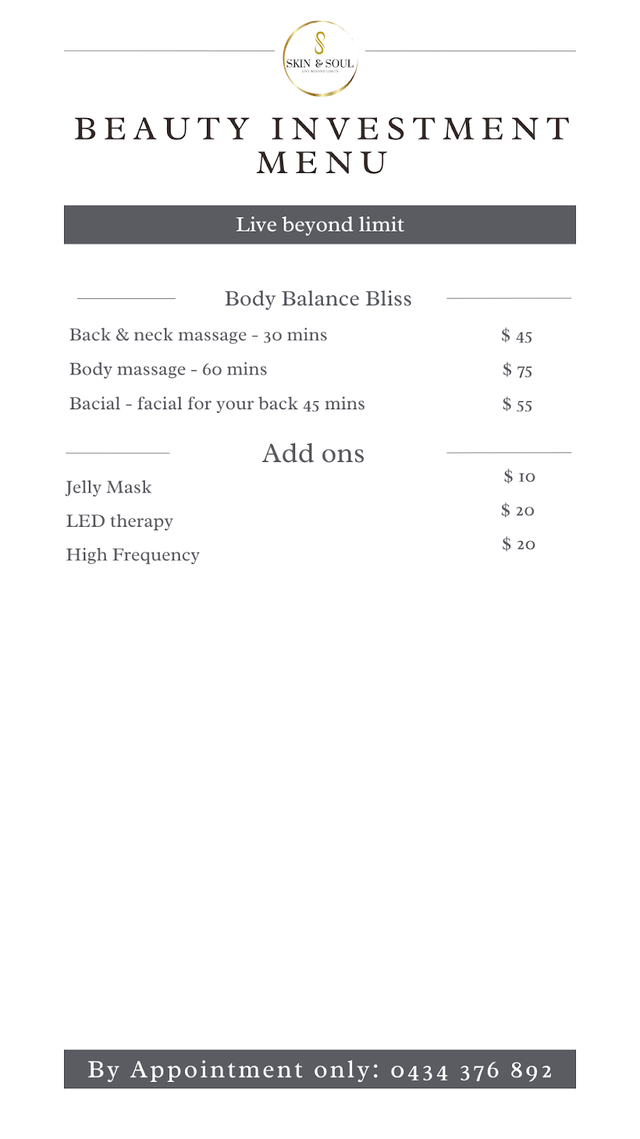 Skin&Soul | 18 Spearfelt St, Kurunjang VIC 3337, Australia | Phone: 0434 376 892