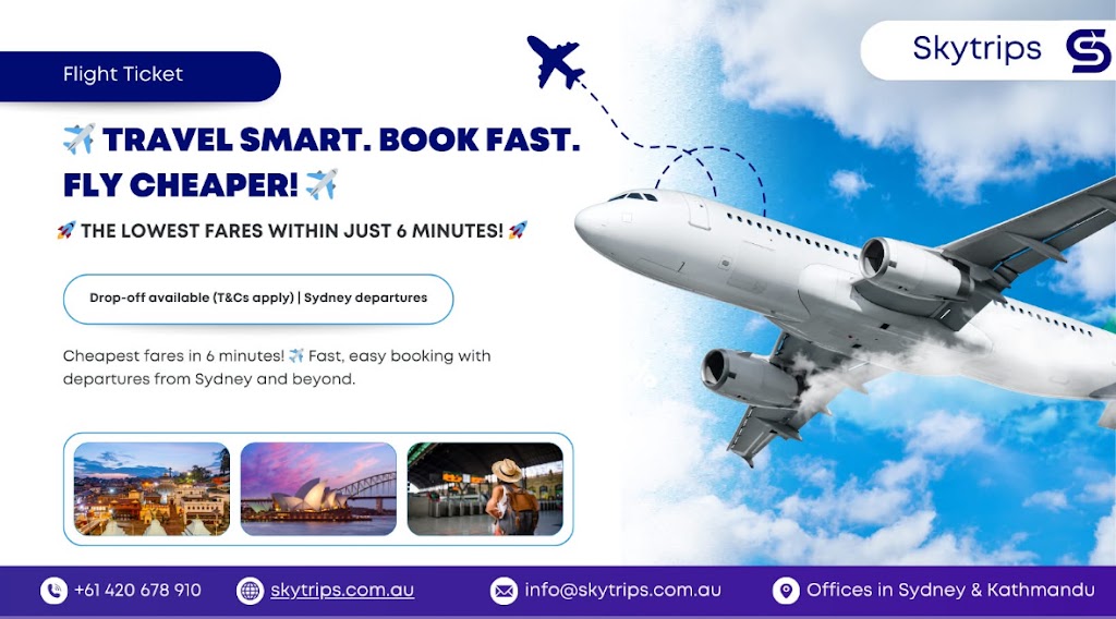 SkyTrips - No fluff,Only flights | 42 Rainbows Wy, Leppington NSW 2179, Australia | Phone: 0420 678 910