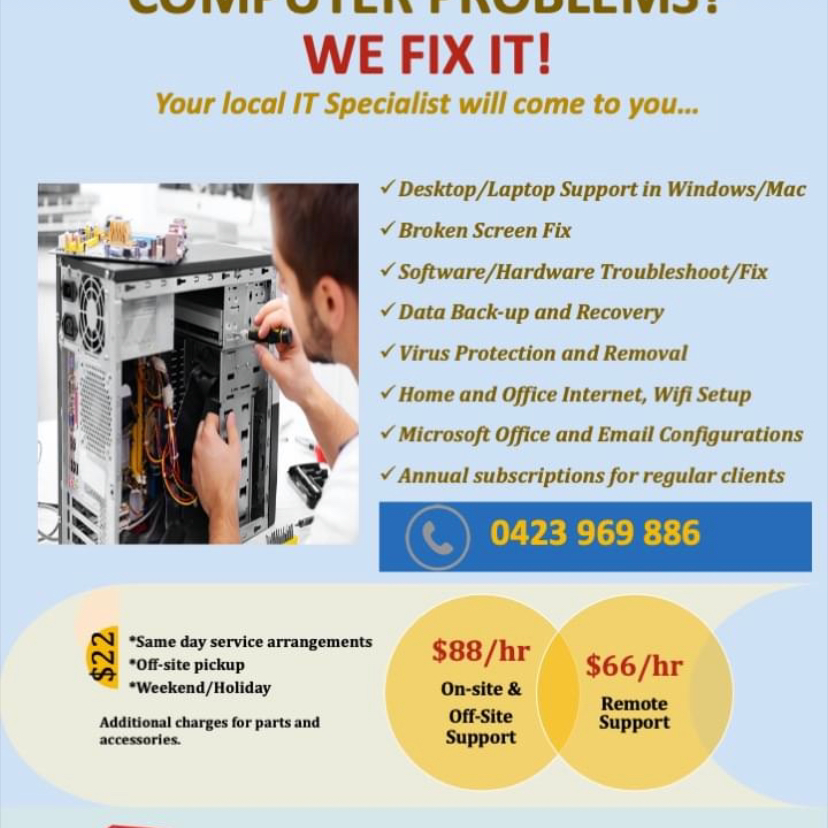 JTechOptions Computer Support, Store and Repairers | electronics store | 8 Georgetown Way, Officer VIC 3809, Australia | 0370373647 OR +61 3 7037 3647
