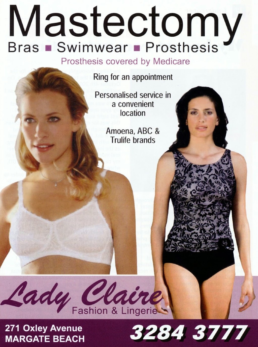 Lady Claire Fashions & Lingerie | 271 Oxley Ave, Margate QLD 4019, Australia | Phone: (07) 3284 3777