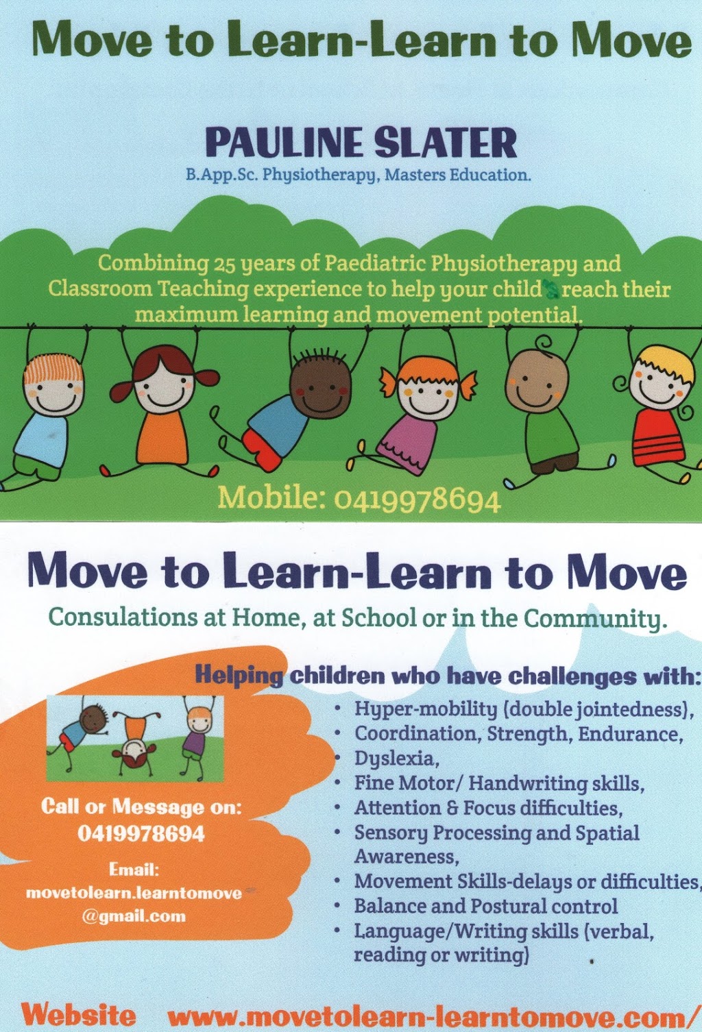 Move To Learn-Learn To Move -ADELAIDE | physiotherapist | Pine Lodge Cres, Grange SA 5022, Australia | 0419978694 OR +61 419 978 694