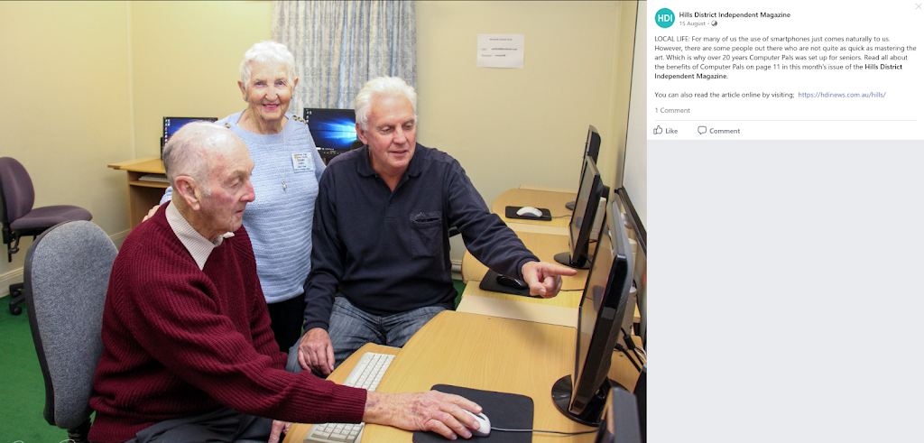 Computer Pals for Seniors |  | Old Caretakers Cottage, Doran Dr, Castle Hill NSW 2154, Australia | 0479137131 OR +61 479 137 131
