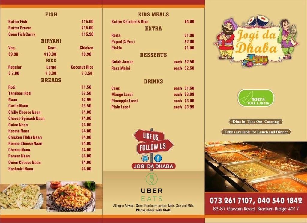Jogi da Dhaba | meal takeaway | 87 Gawain Rd, Bracken Ridge QLD 4017, Australia | 0405401842 OR +61 405 401 842