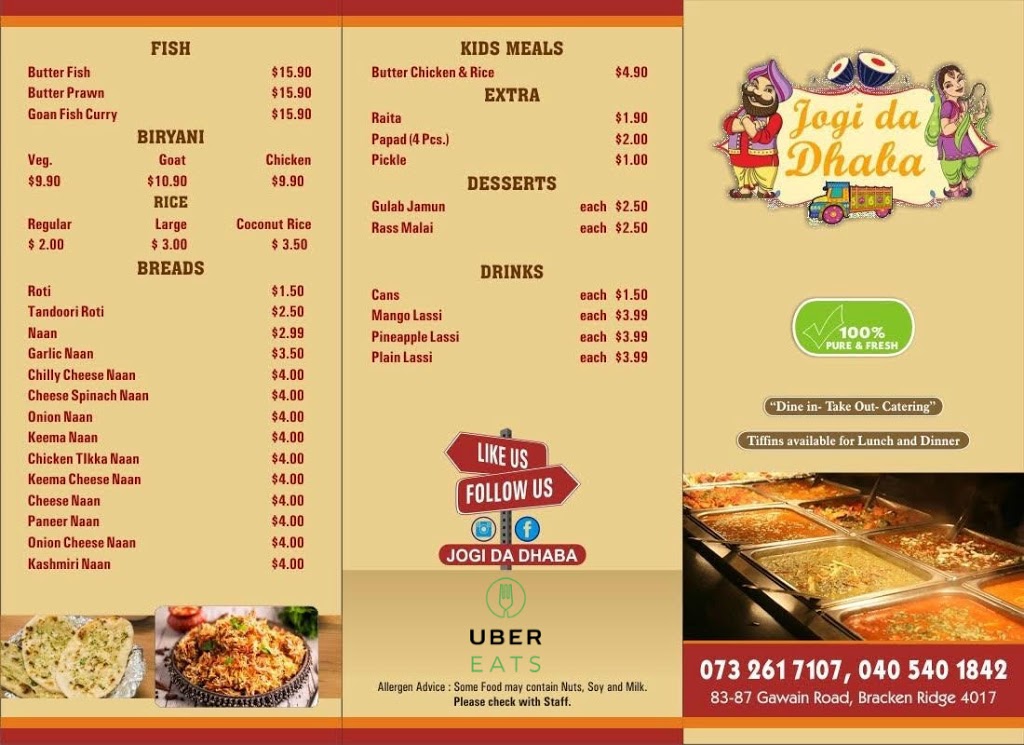 Jogi da Dhaba | 87 Gawain Rd, Bracken Ridge QLD 4017, Australia | Phone: 0405 401 842