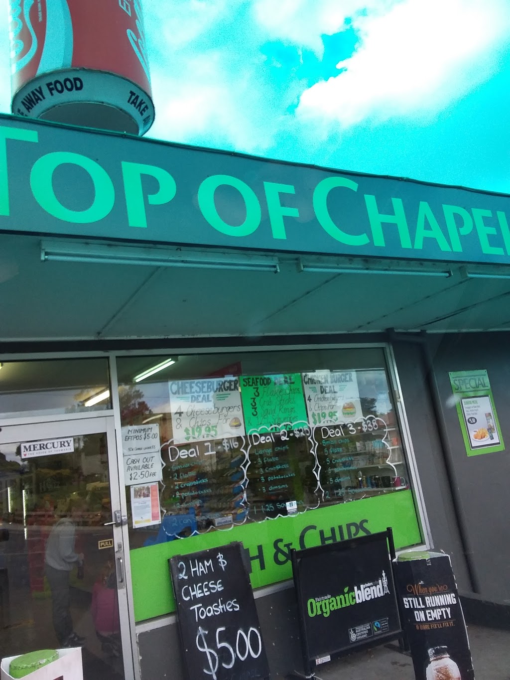Top of Chapel Take Away | meal takeaway | 108 Chapel St, Glenorchy TAS 7010, Australia | 0362731628 OR +61 3 6273 1628