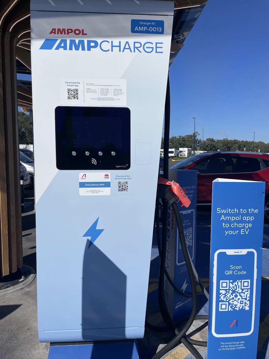 AmpCharge Charging Station | Southbound/Lot 12 Hume Mtwy, Pheasants Nest NSW 2574, Australia | Phone: 13 14 04