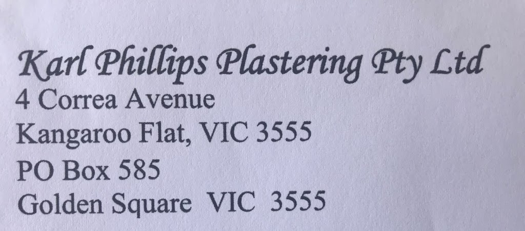 Karl Phillips Plastering | 4 Correa Ave, Kangaroo Flat VIC 3555, Australia | Phone: (03) 5447 4248