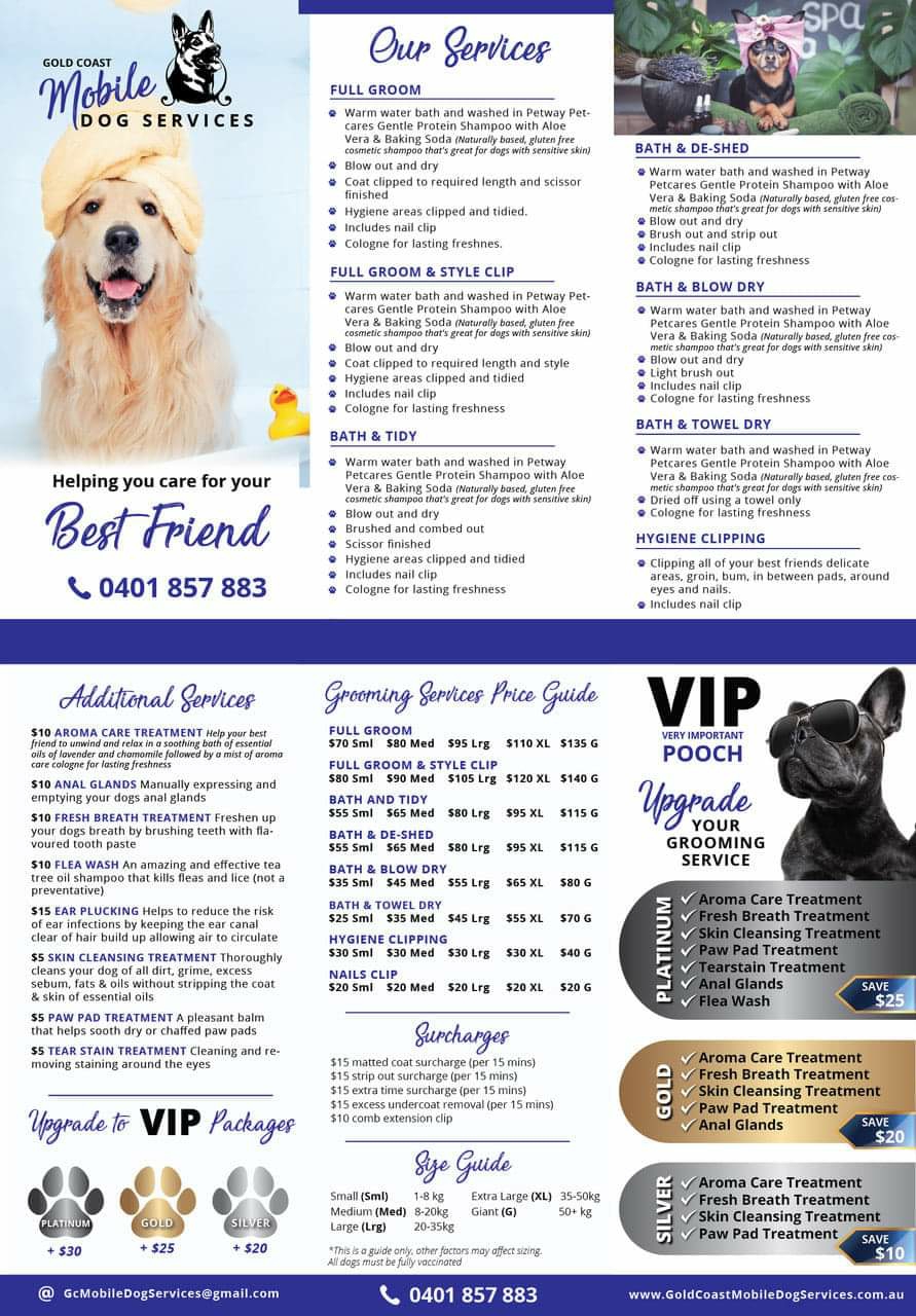 Gold Coast Mobile Dog Services |  | 2/26 Witheren Cct, Pacific Pines QLD 4211, Australia | 0401857883 OR +61 401 857 883