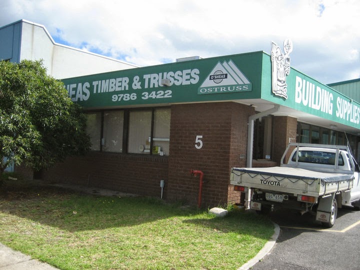 OSheas Timber & Trusses | home goods store | 5 Pascal Rd, Seaford VIC 3198, Australia | 0397863422 OR +61 3 9786 3422