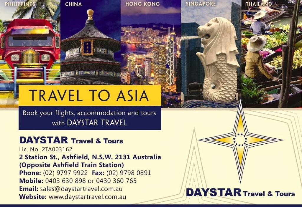 Daystar Travel & Tours PTY LTD | travel agency | 1-2 Station St, Ashfield NSW 2131, Australia | 0297979922 OR +61 2 9797 9922