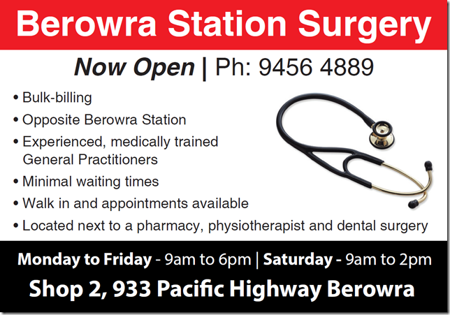 Berowra Station Surgery - GP medical clinic | hospital | Shop 2/993 Pacific Hwy, Berowra NSW 2081, Australia | 0294564889 OR +61 2 9456 4889