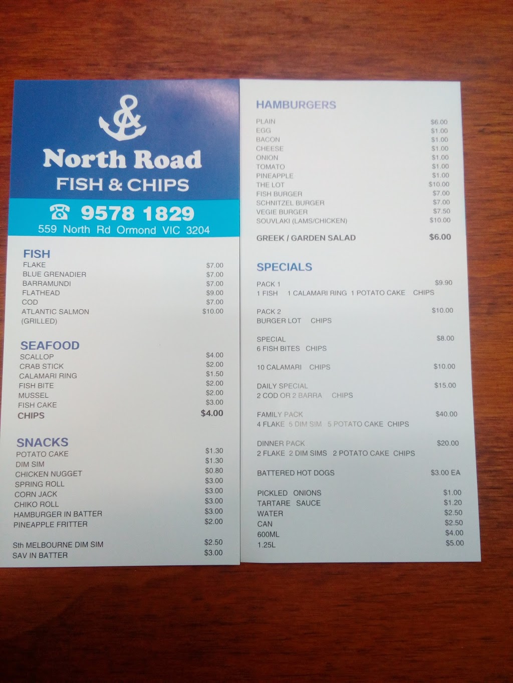 North Road Fish & Chips | restaurant | 559 North Rd, Ormond VIC 3204, Australia | 0395781829 OR +61 3 9578 1829