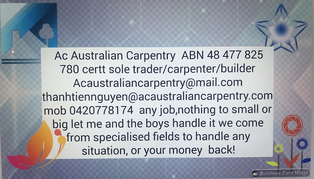 Ac Australian carpentry | 6 Horton St, Mount Pritchard NSW 2170, Australia | Phone: 0420 778 174