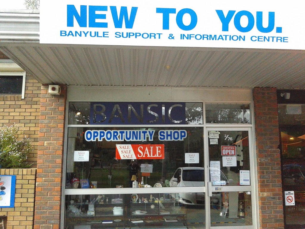 BANSIC - New To You Op Shop | 78 Aberdeen Rd, Macleod VIC 3085, Australia | Phone: 0415 503 023
