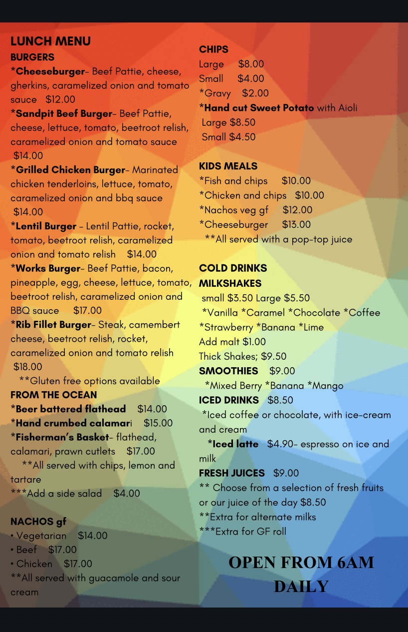 Sandpit Cafe | 1 Captain Cook Drive, Evans Head NSW 2473, Australia | Phone: (02) 6682 4343