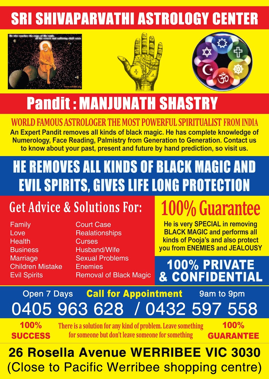 SRI SHIVAPARVATHI ASTROLOGY CENTER | 26 Rosella Ave, Werribee VIC 3030, Australia | Phone: 0432 597 558