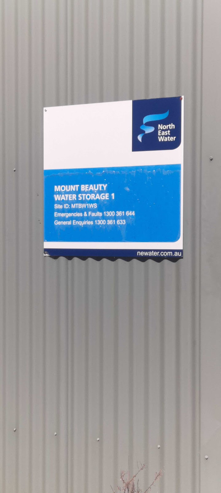Mount Beauty Water Storage Site ID:MTBW1WS | Mount Beauty VIC 3699, Australia | Phone: 1300 361 633