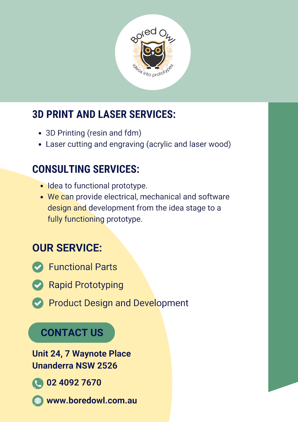 Bored Owl Pty Ltd | 24/7 Waynote Pl, Unanderra NSW 2526, Australia | Phone: 0492 837 238